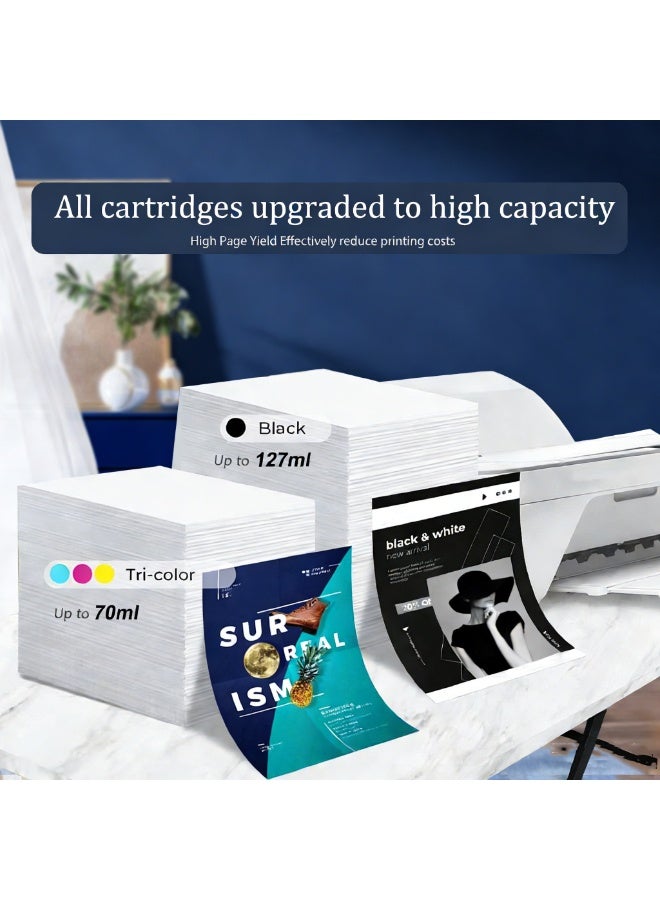 101 لـ 101 لـ L4150/L4160 L4260 L4266 L6160 L6170 L6176 L6190 L6260 L6270 L6276 L6290 L14150 (4 عبوة سوداء1 سماوي1 مغناطيسي1 أصفر1) - Image 3